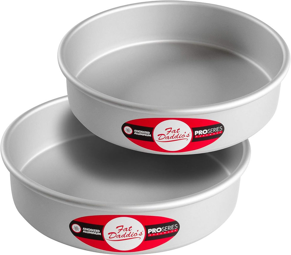 Thumbnail: Fat Daddio's Anodized Aluminum Round Cake Pans, 2 Piece Set, 8 x 2 Inch