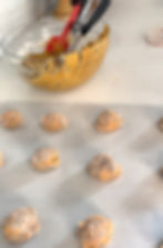 Cookies on baking sheet.
