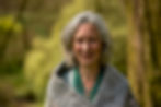 Prune Harris in a grey shawl