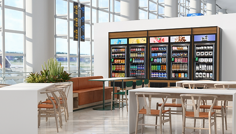 Modern micro market at airport