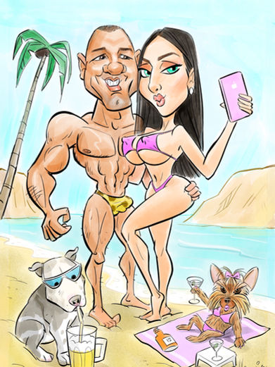 caricature couple gift