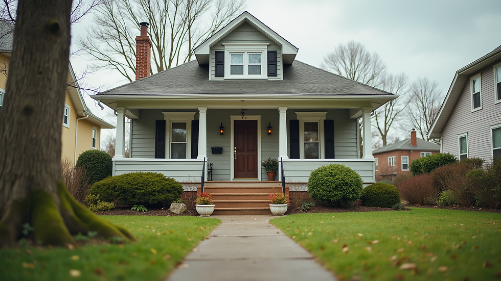 Eye-level view of a single-family home in a suburban neighborhood