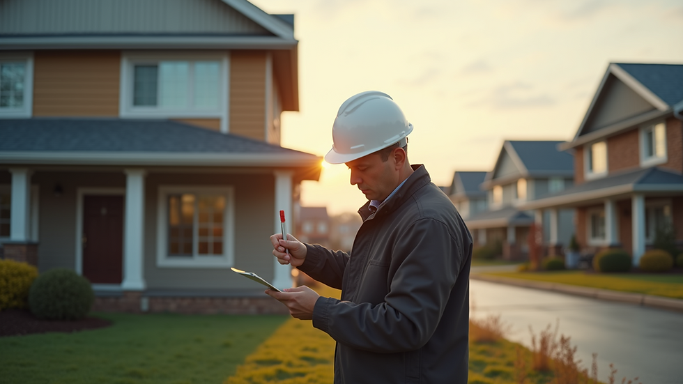 Close-up view of a property inspection in progress