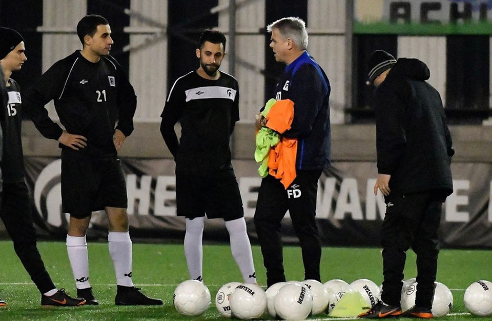 Former professional footballer Wael Romdhane training with Dutch club Achilles’29.