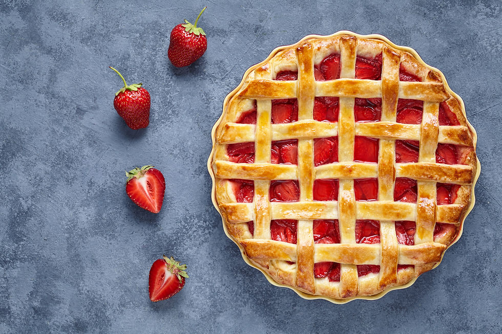 Fresh strawberry pie with whole glazed berries in a flaky crust.