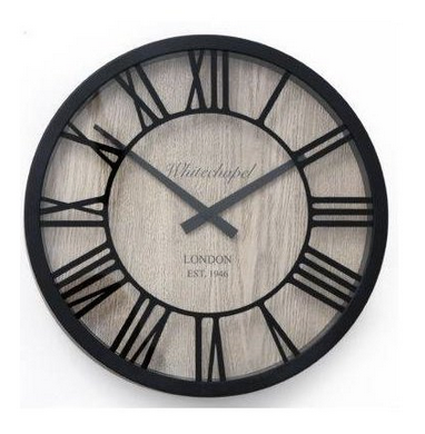 black wooden frame clock