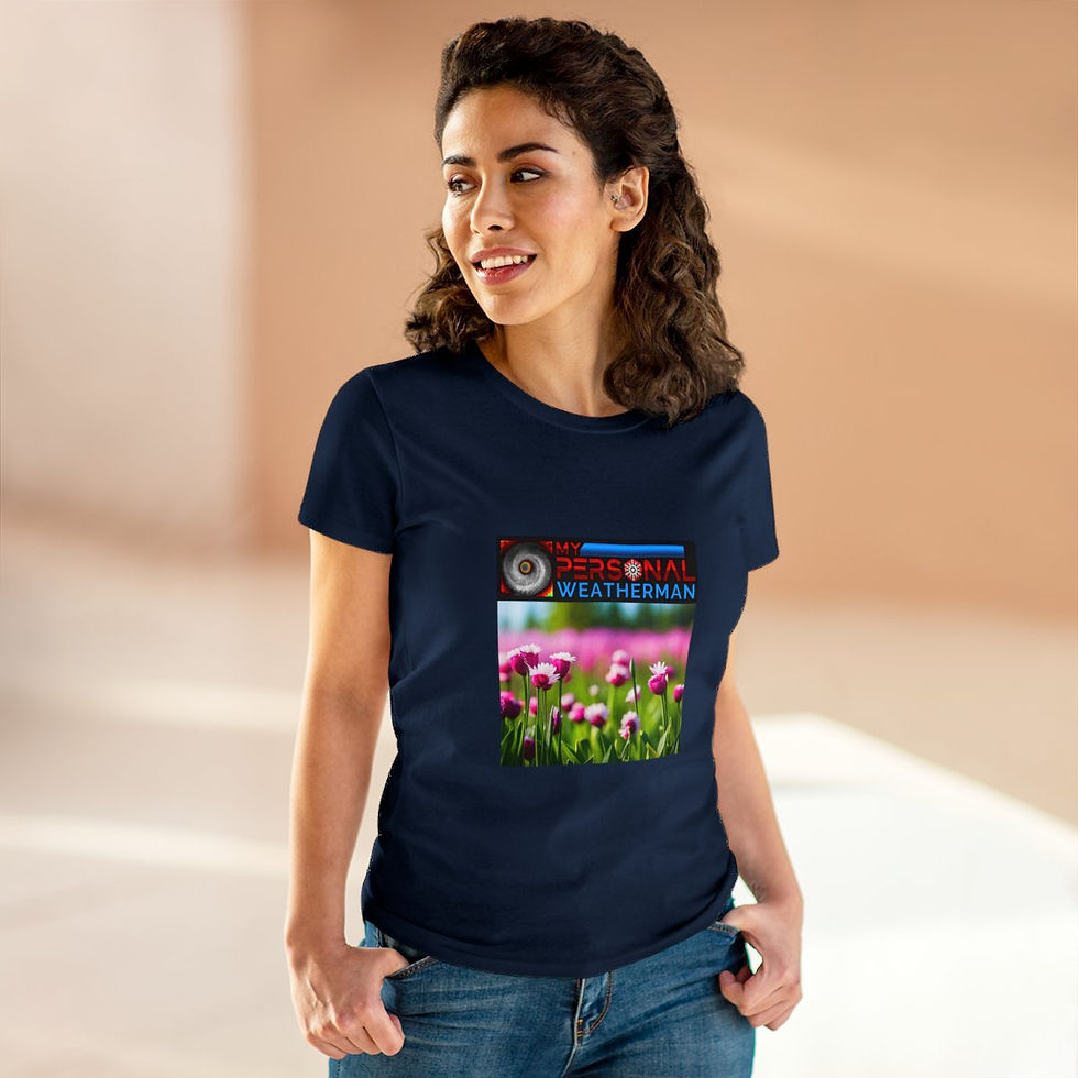Thumbnail: My Personal Weatherman Spring Flowers Women's Midweight Cotton Tee