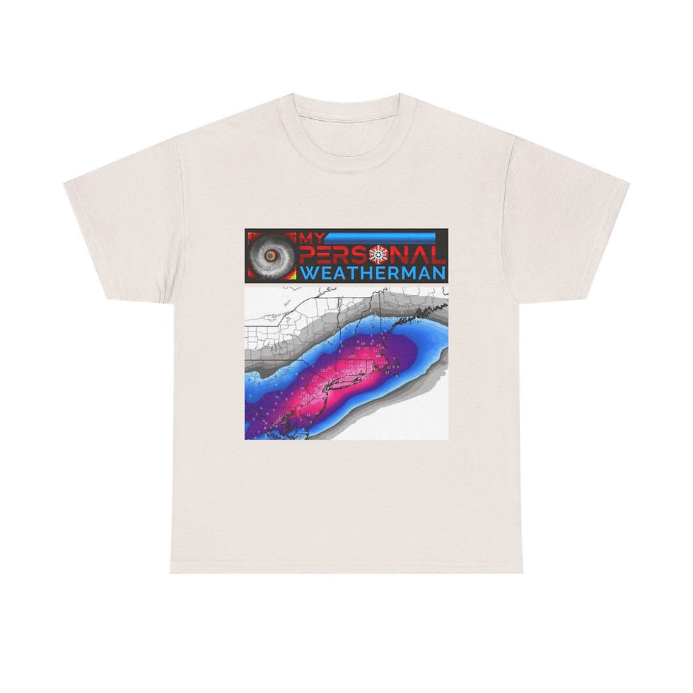 Thumbnail: My Personal Weatherman Snow Map Unisex Heavy Cotton Tee