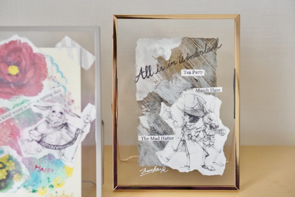 不思議の国のアリスを題材にしたコラージュ作品