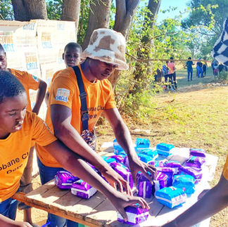 Tikobane youth give out menstrual hygiene products
