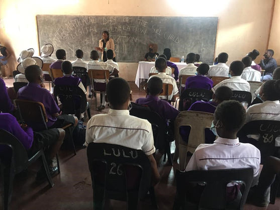 Girls Time Club (Zimbabwe) celebrated IDOG at a special GSGC-sponsored event at Lulu Educational Academy, a secondary school in Victoria Falls.