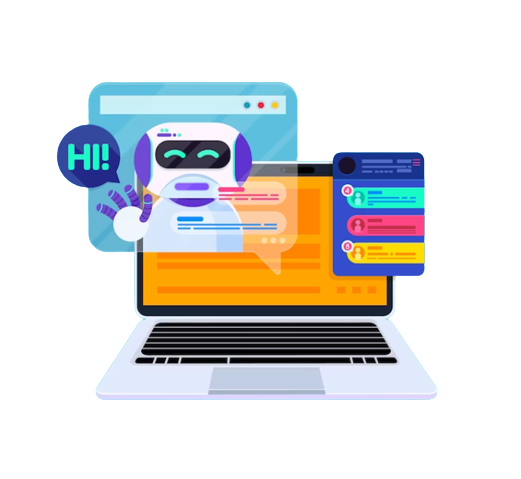 Laptop showing the AI-Enhanced Chatbots and Interaction