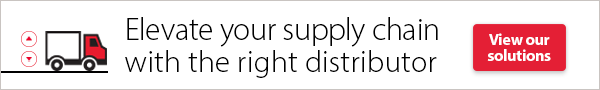 Cardinal Health digital ad featuring a truck that is lifted on an elevator that reads, "Elevate your supply chain with the right distributer. View our solutions."