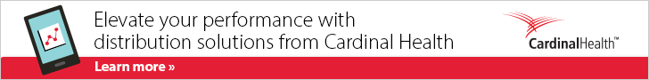 Cardinal Health digital ad that features an iPad cycling through digital analytics that reads, "Elevate your performance with distribution solutions from Cardinal Health. Learn more."