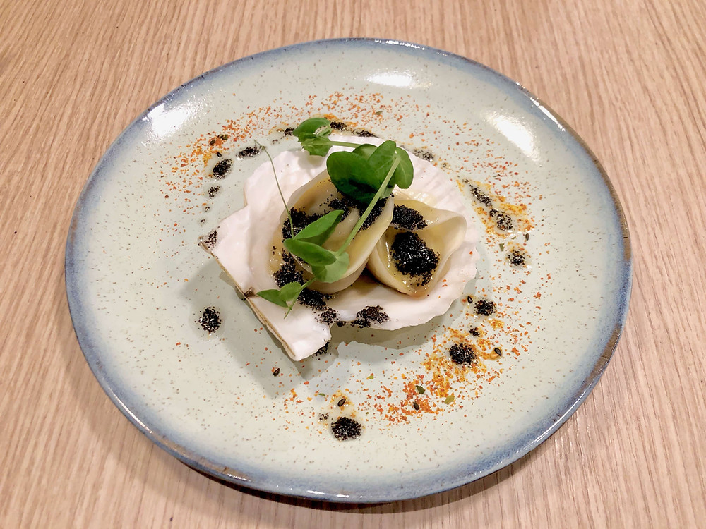 Scallop and truffle gyoza dumplings