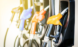 Colorful Petrol pump filling nozzles iso
