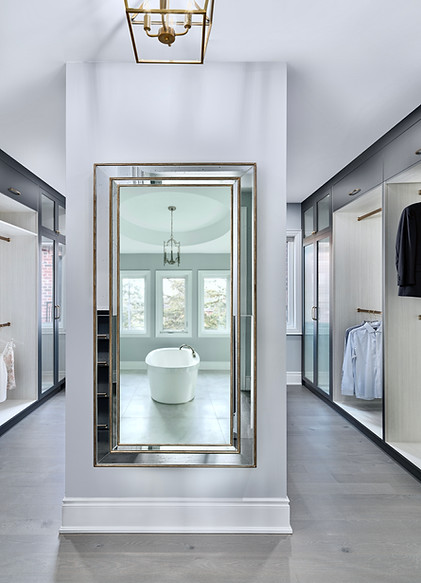 Dressing Room with Brass, Grey and Oak Finishes