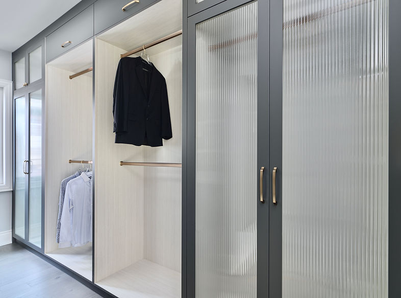 Dressing Room with Brass, Grey and Oak Finishes