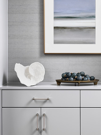 Wallpaper Feature over Built In Cabinets