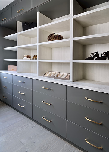 Dressing Room with Brass, Grey and Oak Finishes