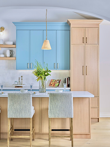 Blue and Oak Kitchen