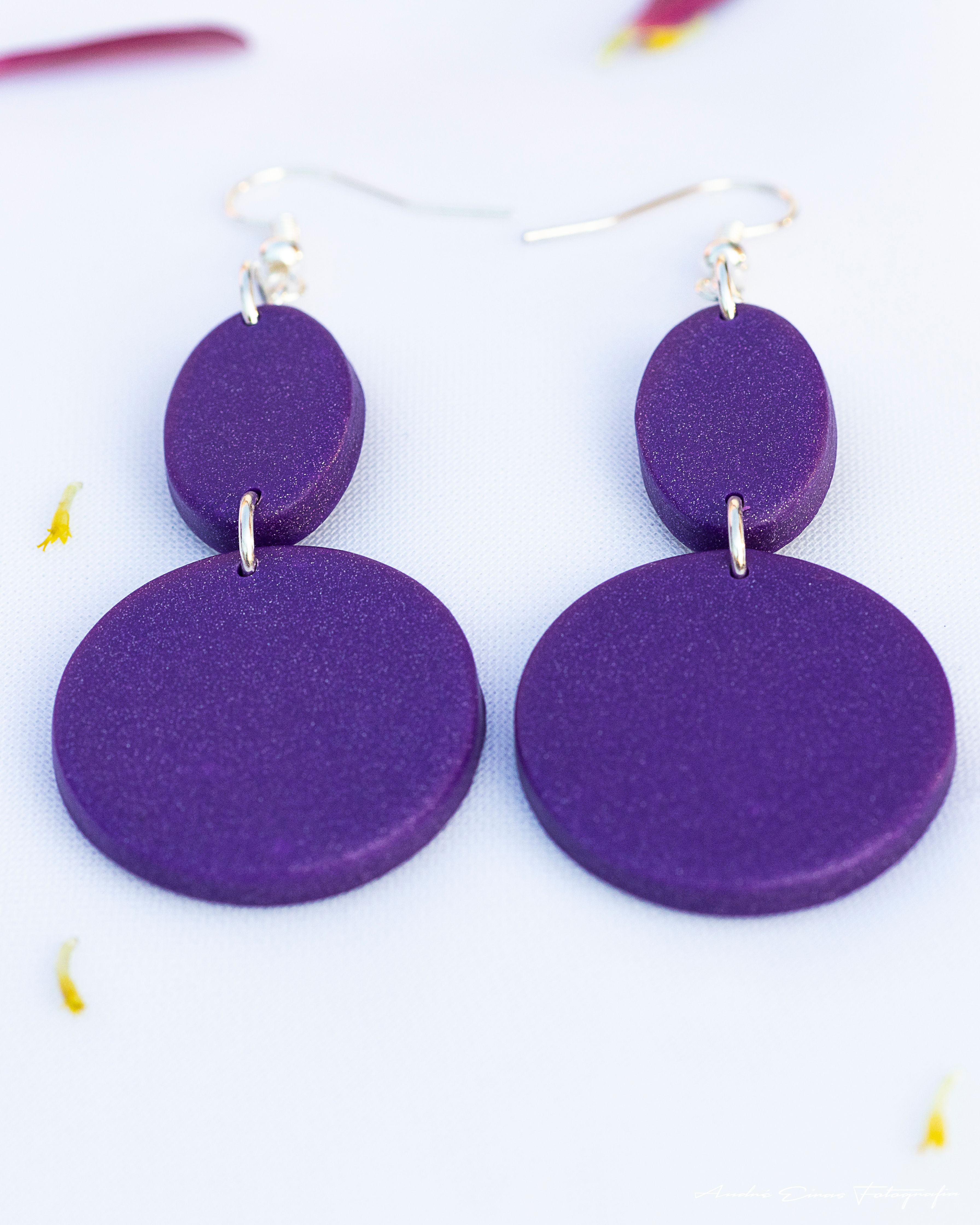 Brinco Magnólia - Violeta prateado