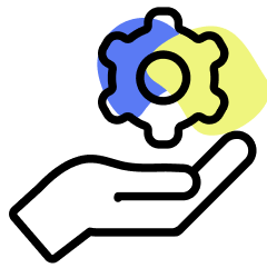 Hand holding a gear icon representing industry expertise