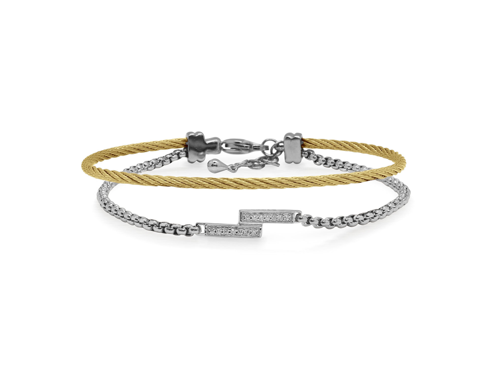Grey Chain & Yellow Cable Intermix Bracelet Ref. 04-34-1020-11