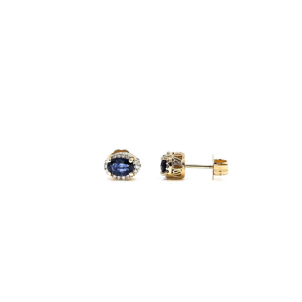 Thumbnail: Classic Sapphire Halo Studs