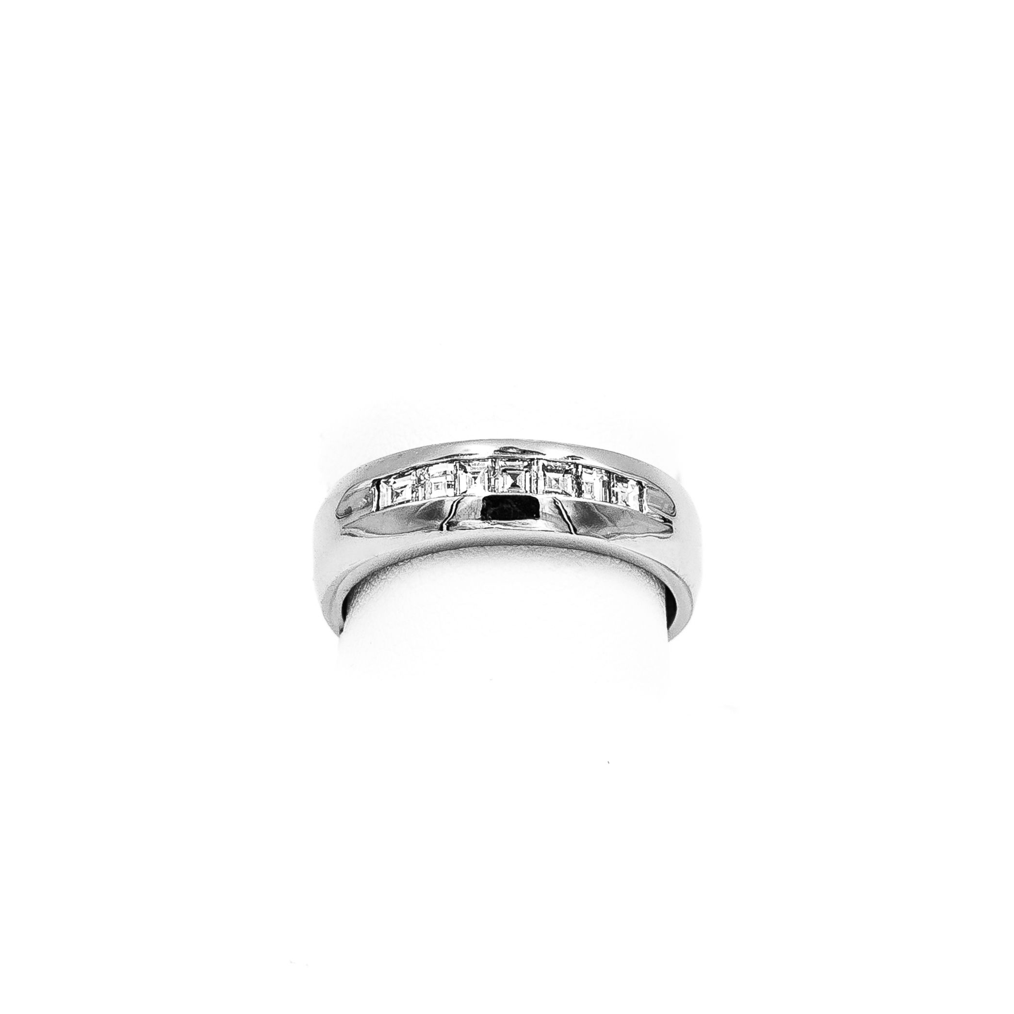 White Gold Asher Cut Channel Band Ring