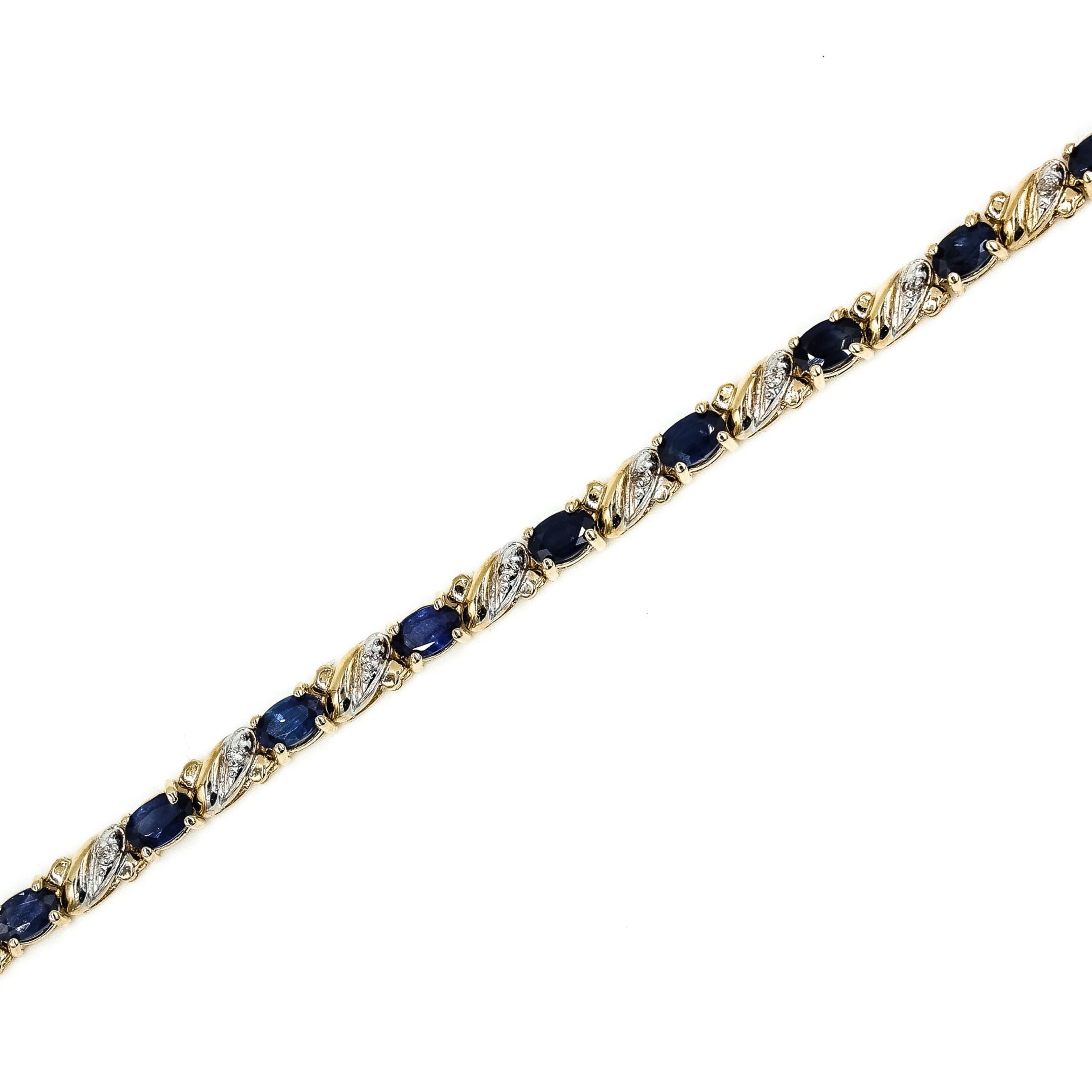 Classic Yellow Gold Sapphire/Diamond Tennis Bracelet
