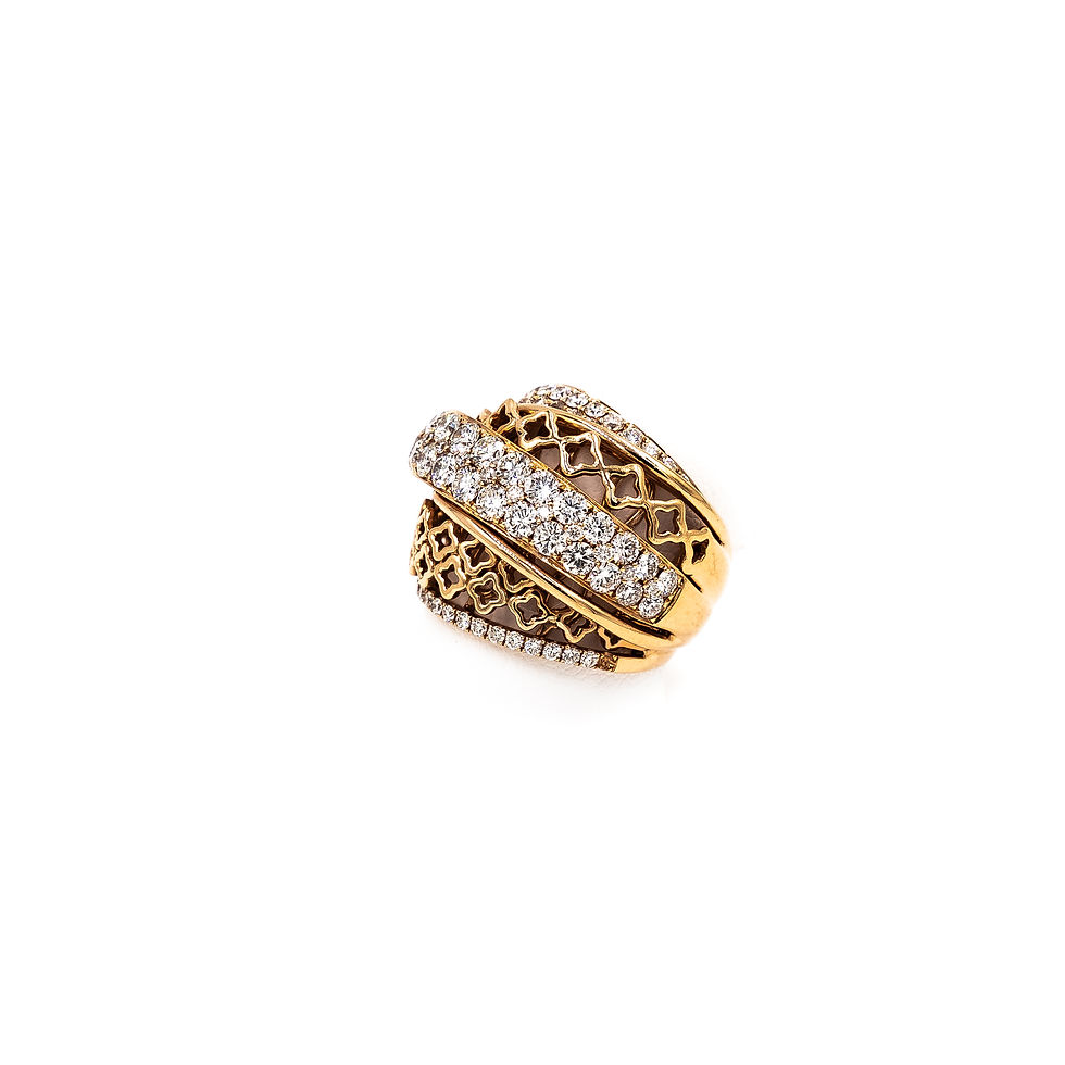 Thumbnail: Rose Gold Graduated Band Pave Center Diamond Ring