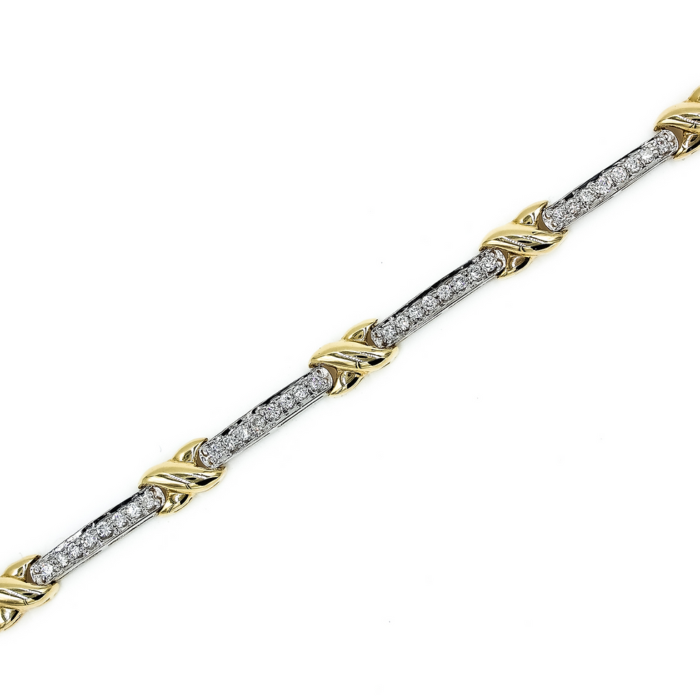 Thumbnail: Classic Two Tone Gold Tennis Bracelet