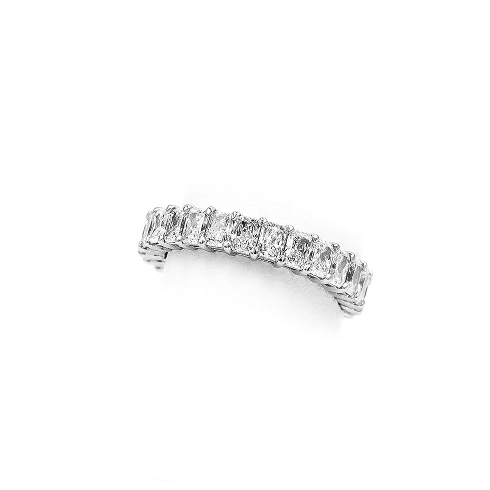 Thumbnail: White Gold Diamond Radiant Eternity Wedding Band