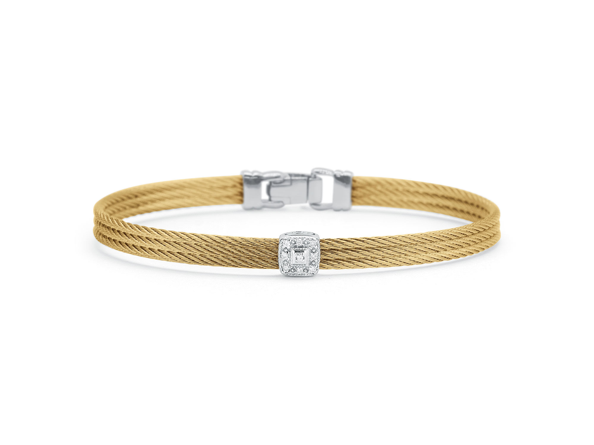 Alor Yellow Cable Classic Bracelet with Single Square Station Ref.