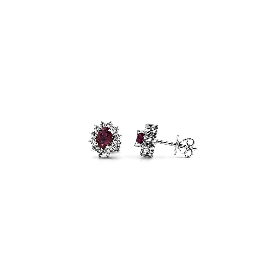 Thumbnail: Classic Ruby Halo Studs