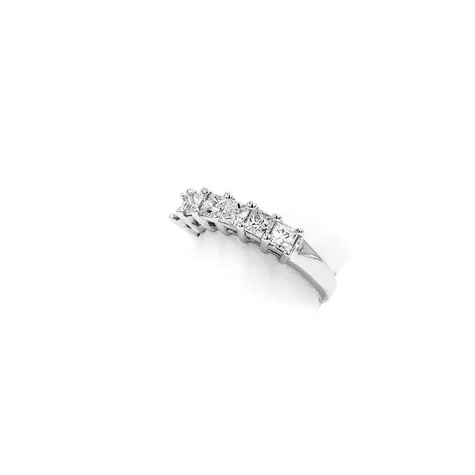 Thumbnail: White Gold Full Cut Prong Princess Prong Set  Ring