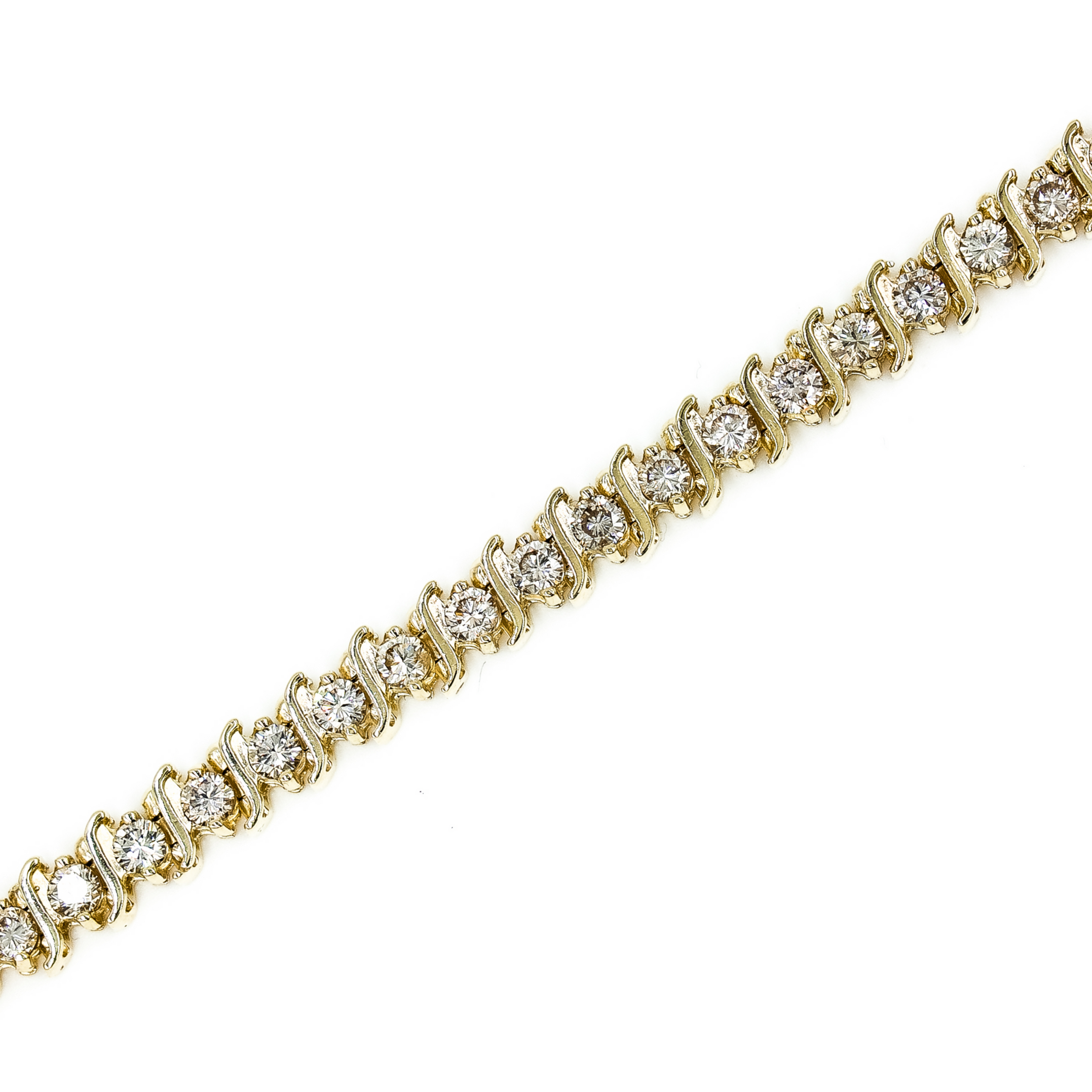 Classic Yellow Gold Diamond Tennis Bracelet