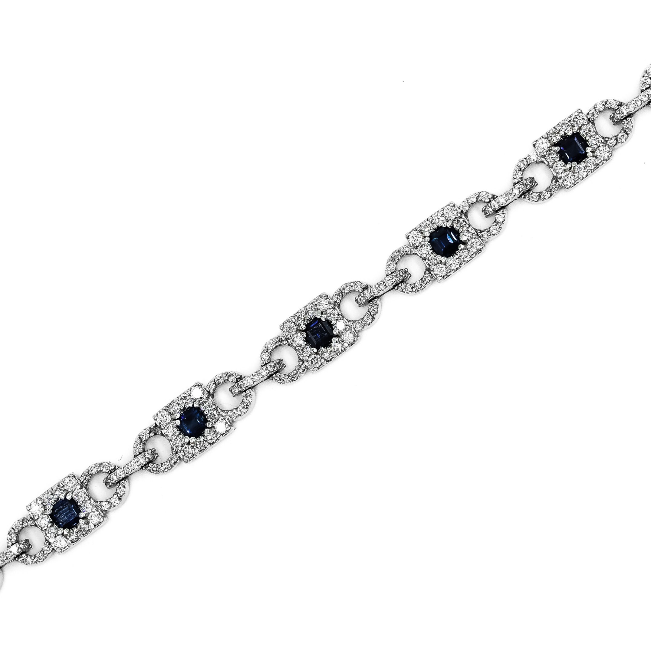 Classic White Gold Diamond/Sapphre Tennis Bracelet