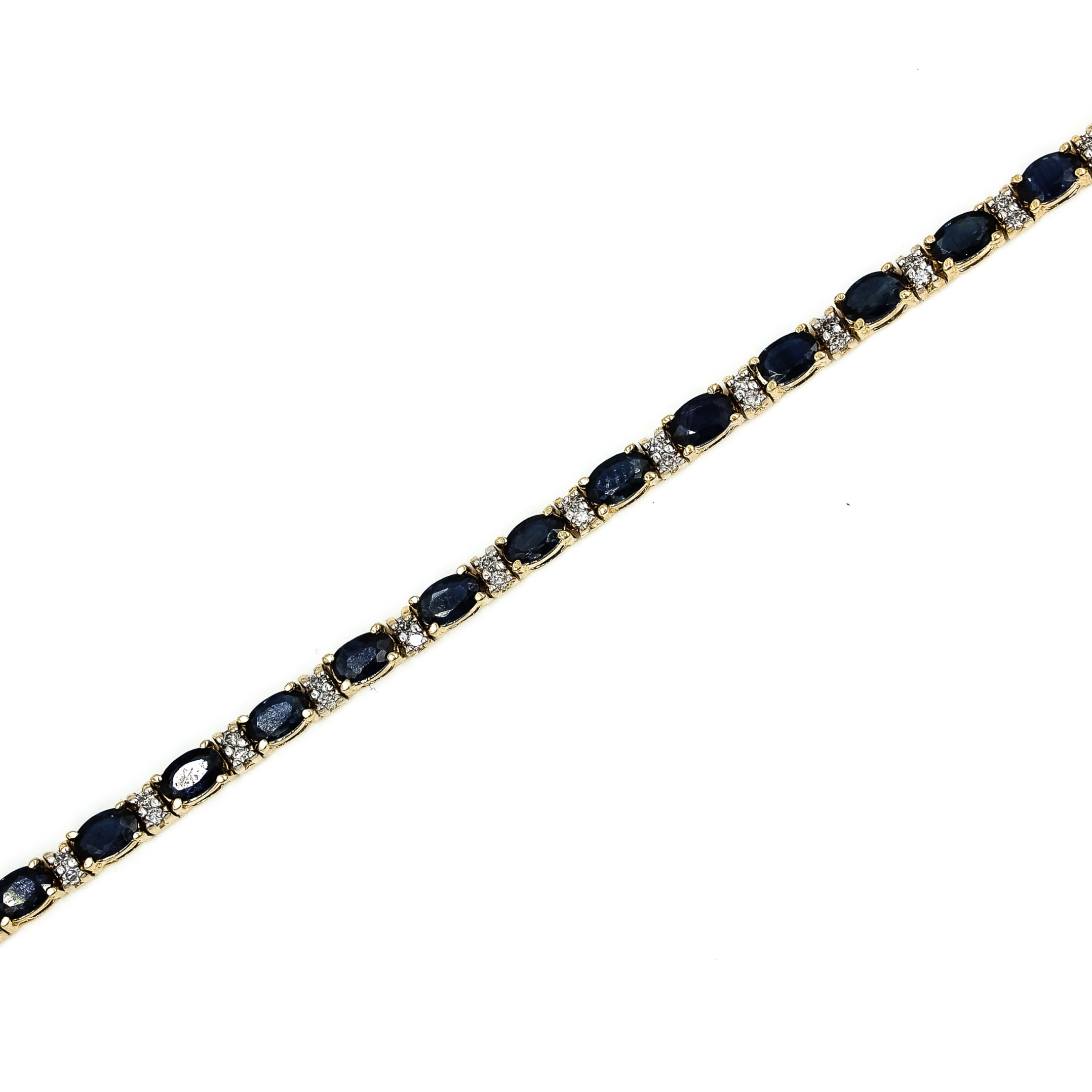 Classic Yellow Gold Sapphire?Diamond Tennis Bracelet