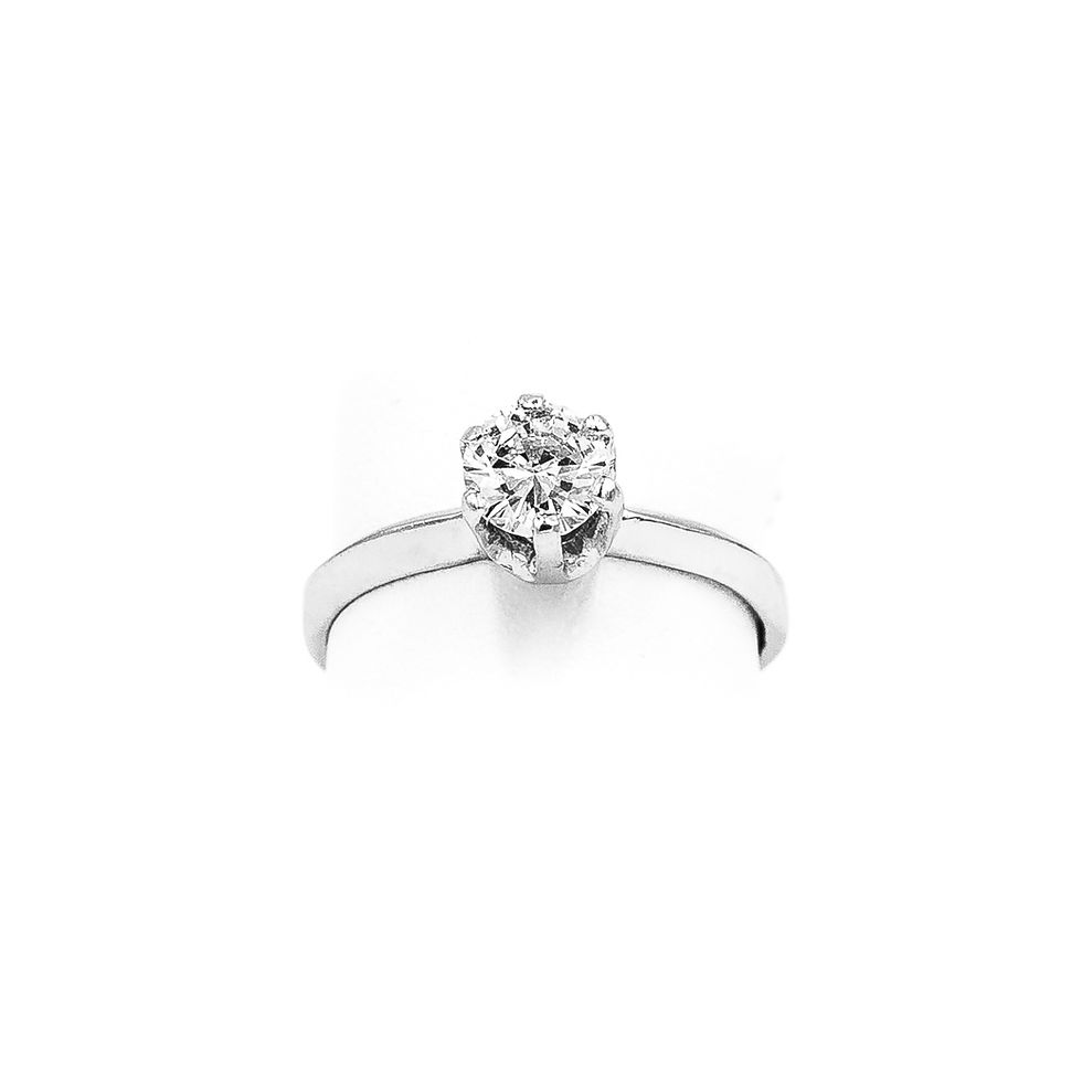 Thumbnail: White Gold Diamond Round Solitaire Ring
