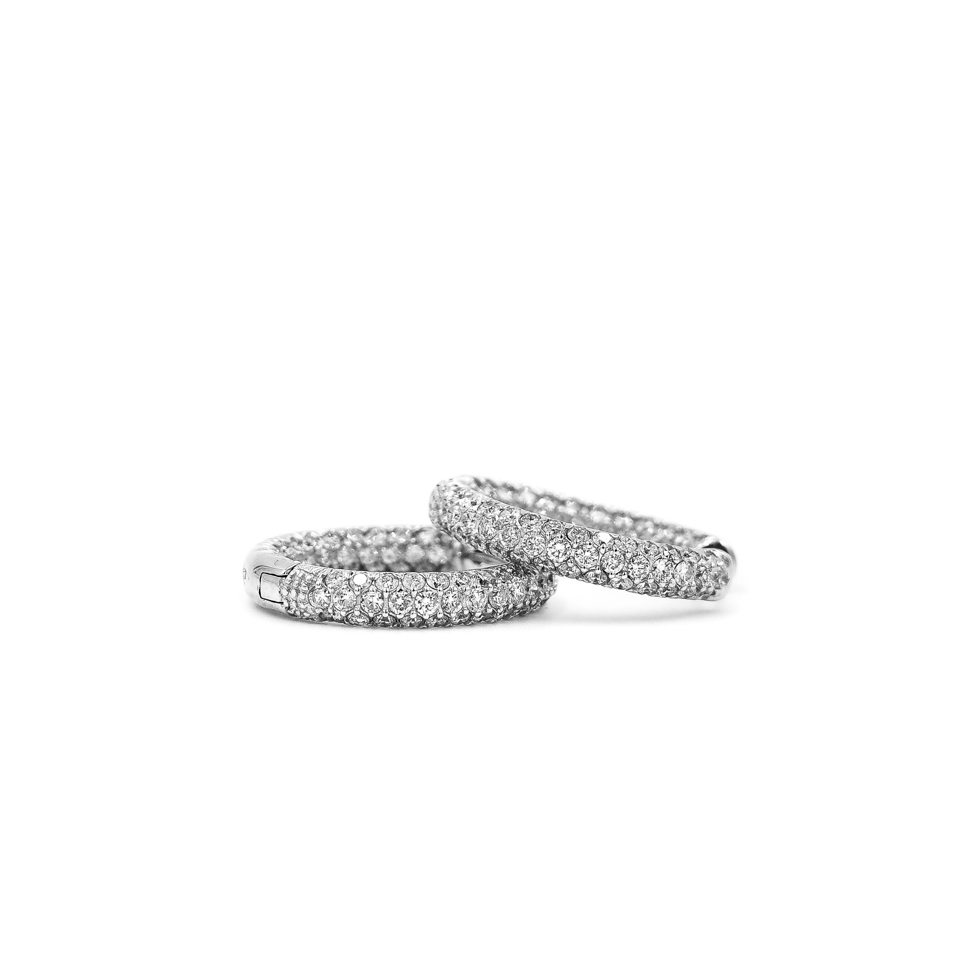 Classic Diamond Inside Outside Hoops
