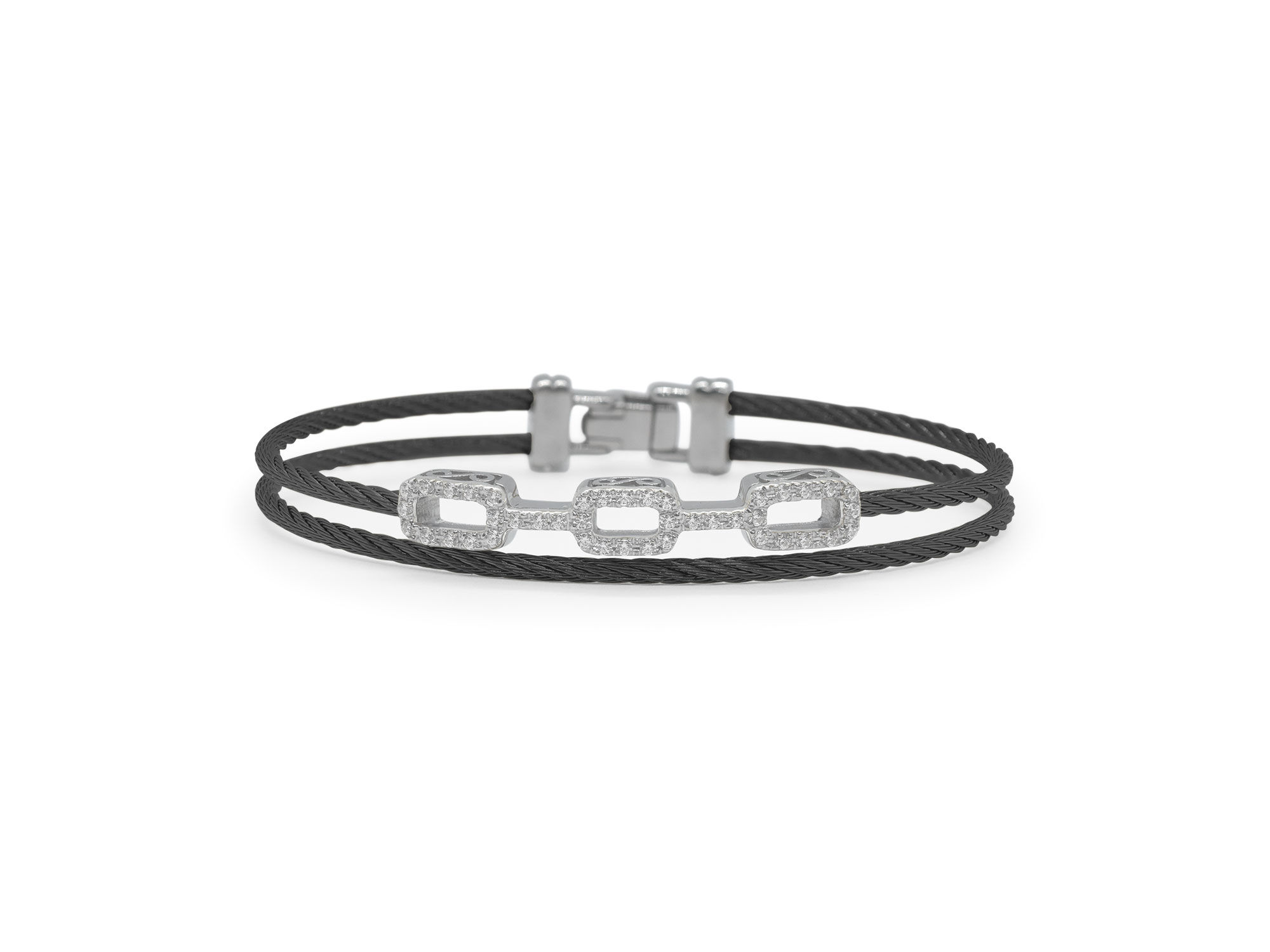 Alor Diamond Black Cable Petite Layered Links Bracelet Ref. 04-52-1148-11