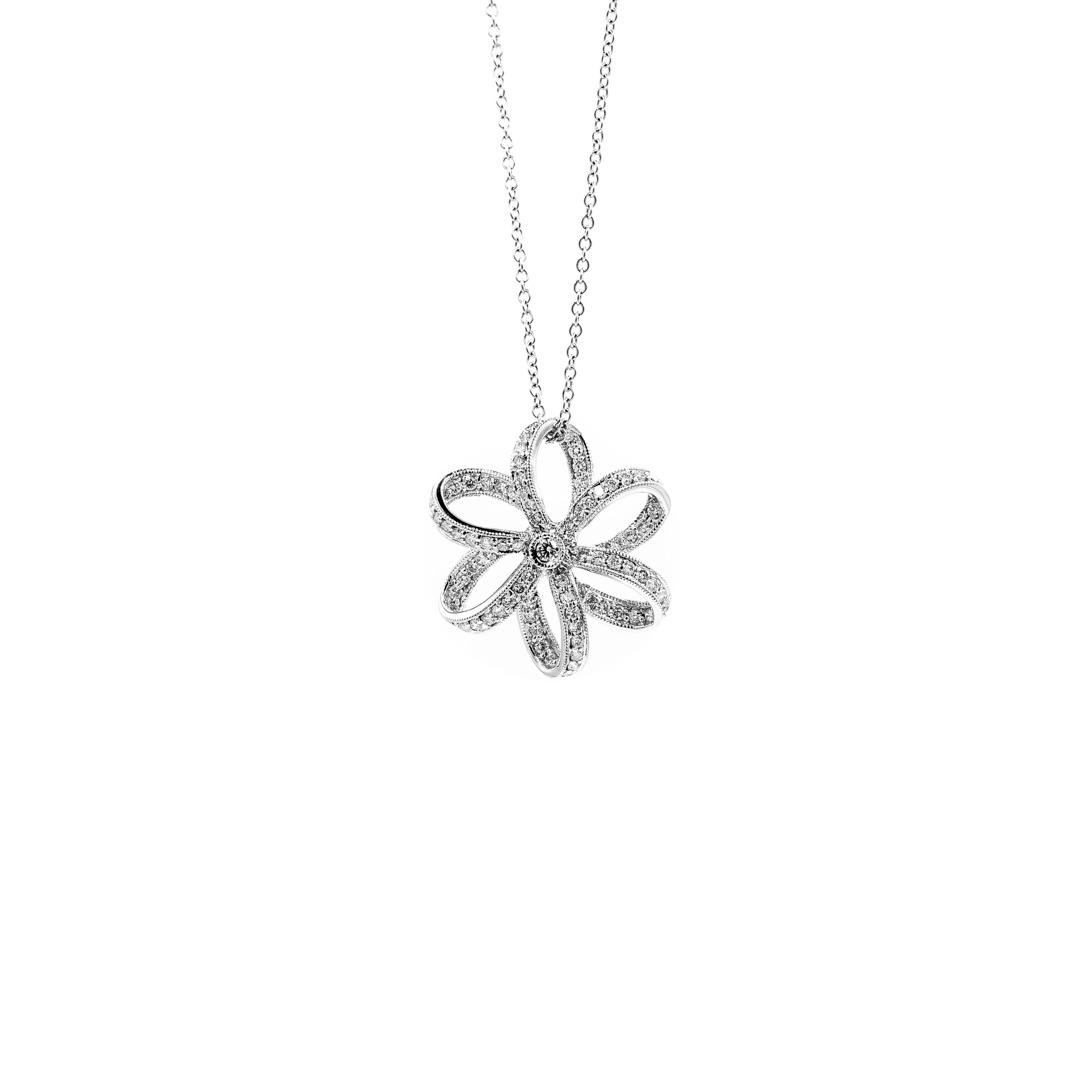 Classic White Gold Diamond Necklace