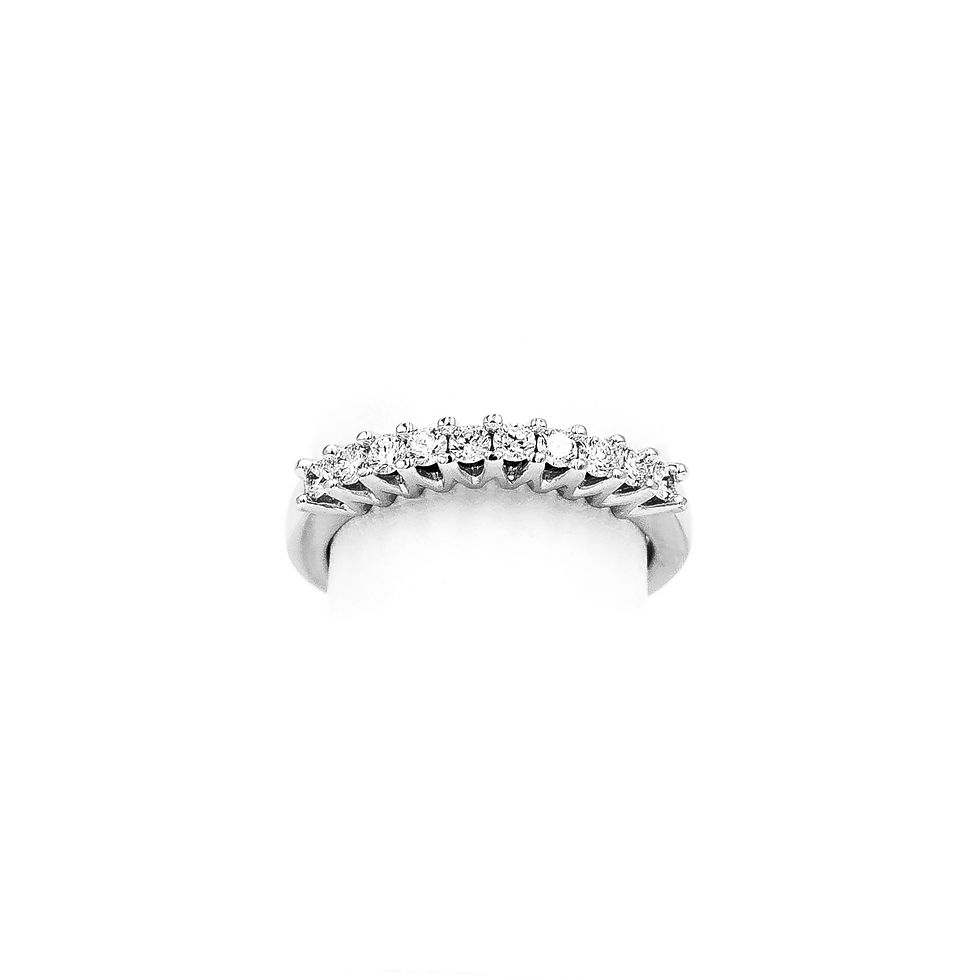 Thumbnail: White Gold Ten Stone Prong Set Diamond Ring