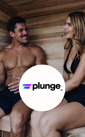 man and woman talking and smiling in a Plunge sauna