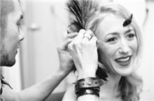 In the hair chair, with Lex Liang