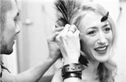 In the hair chair, with Lex Liang