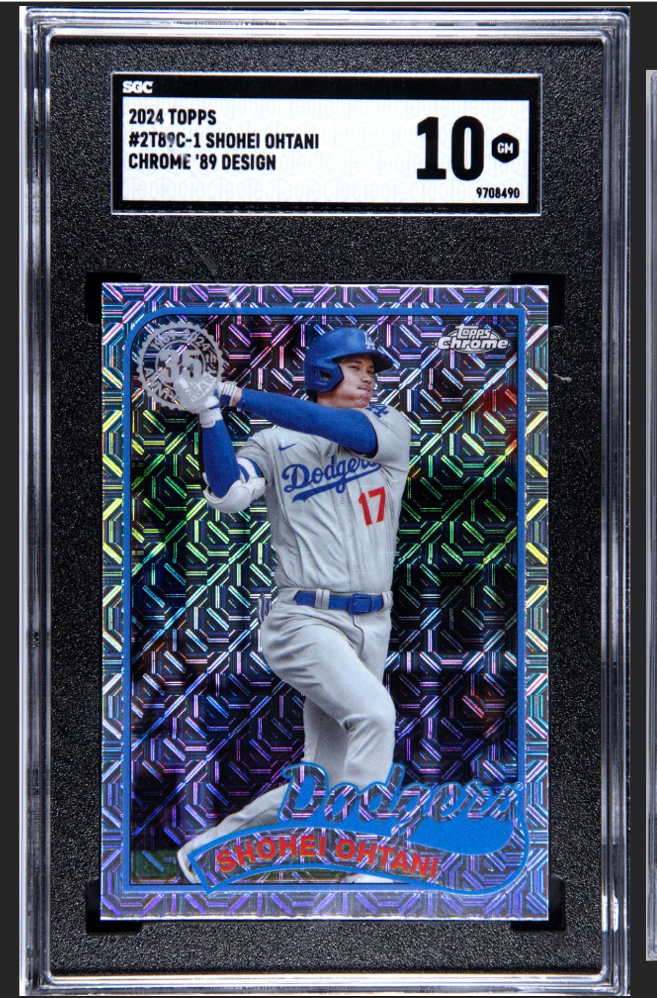 2024 Topps #2T89C-1 Shohei Ohtani Chrome '89 Design SGC 10 — full front view