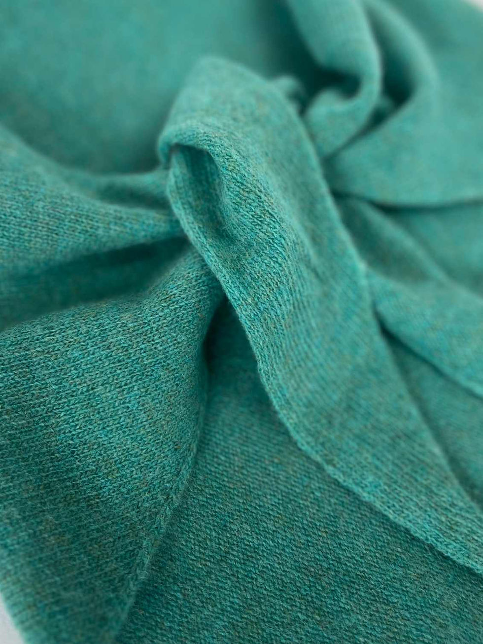 Thumbnail: Jade Merino Triangle Neckerchief Scarf Close Up
